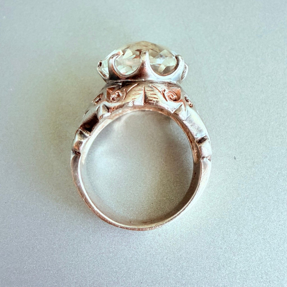 Grand Prasiolite 9.06 CT Solitaire Green Amethyst 925 Sterling Silver Ring - Picture 6 of 12